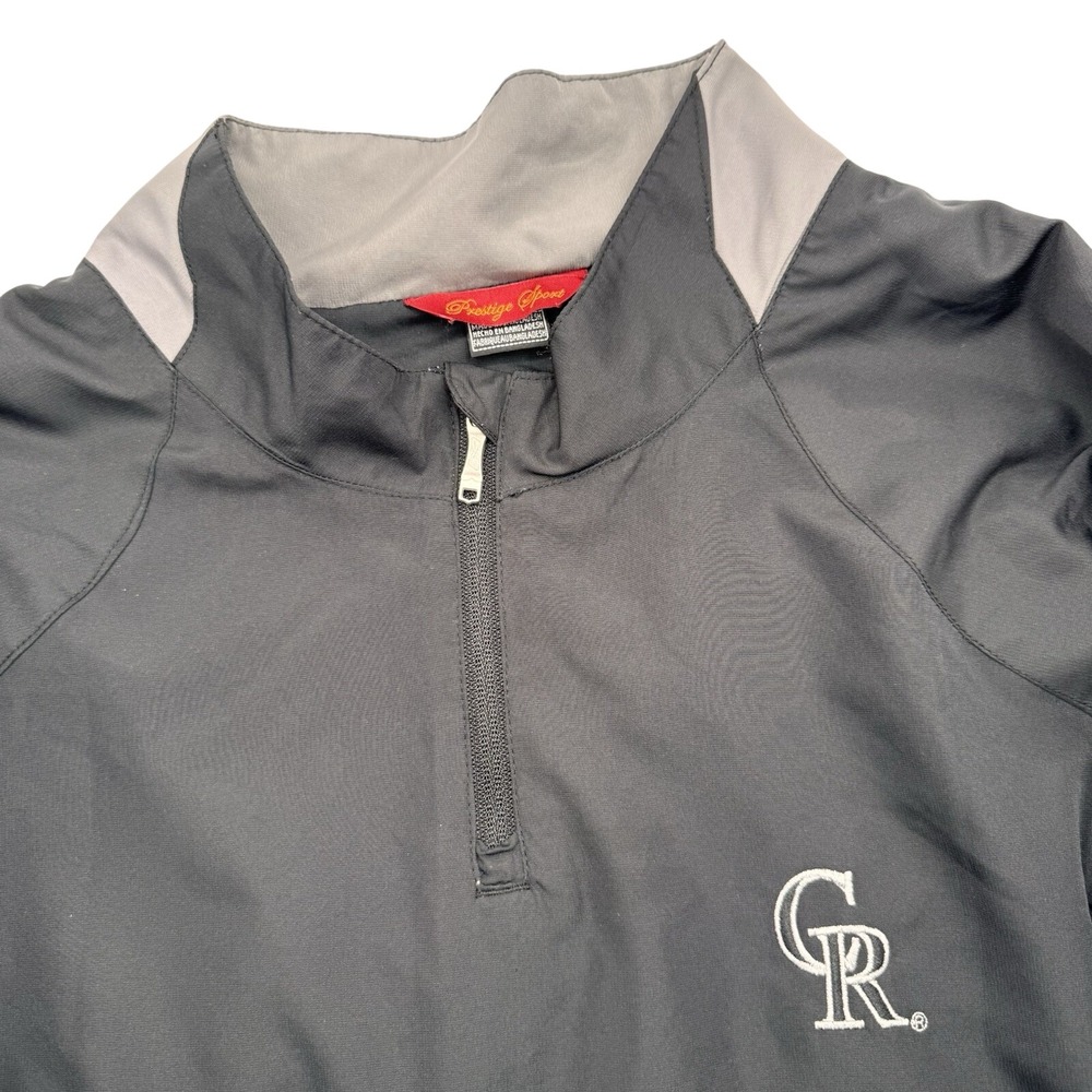 Baseball Colorado‎ Rockies Jacket Men XL Black Gray Vented Vintage Windbreaker